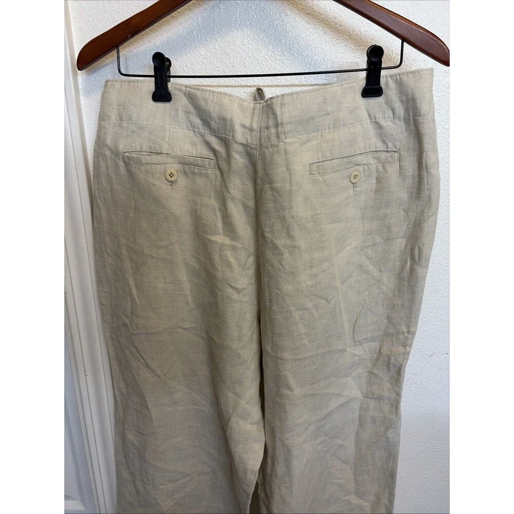 Island Company Mens Beachcomber Linen Pants Size Large Tan Beige Casual